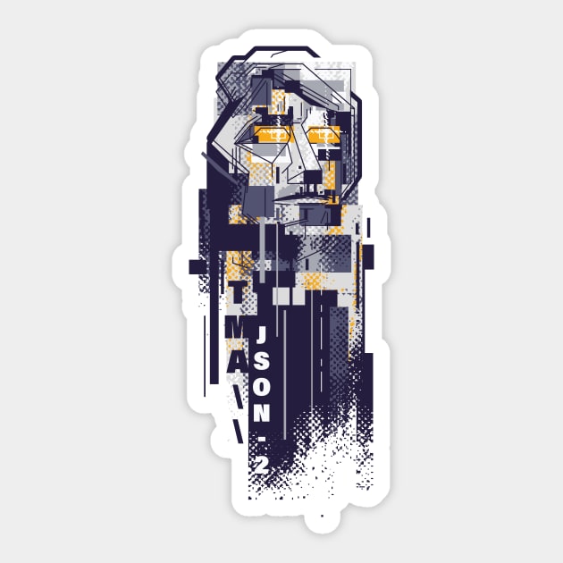 Thomas Jefferson Glitch Pop Art Sticker by Mattgyver